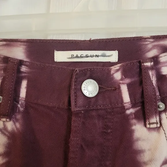 New PacSun Eco Raspberry Tie Dye High Waisted Straight Leg Jeans