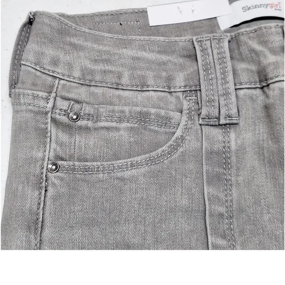 NEW! Skinny Girl December High-Rise Slim Straight Gray Jeans
