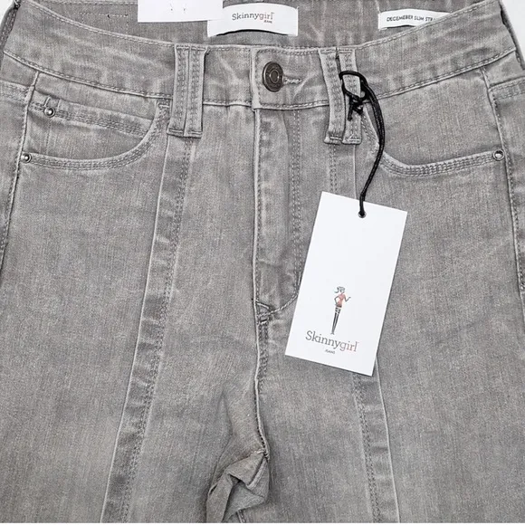 NEW! Skinny Girl December High-Rise Slim Straight Gray Jeans