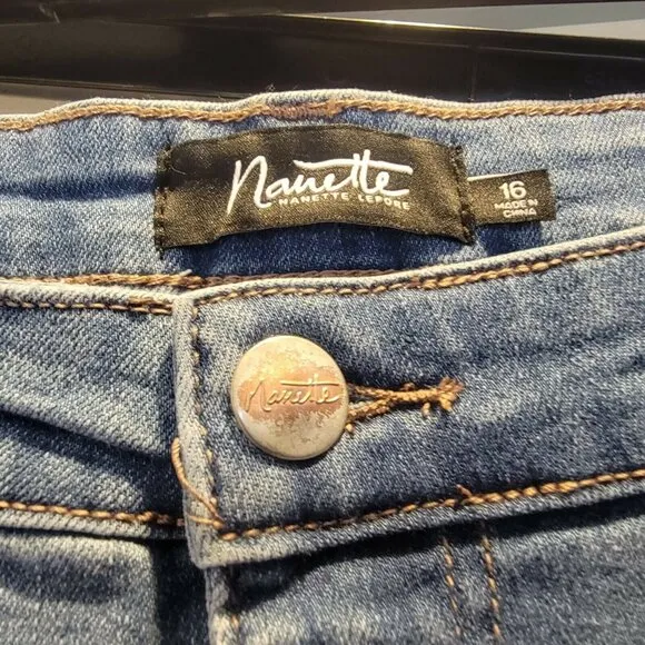 👖NEW Sz 16 Nanette Lepore HW Gramercy Women's light blue skinny denim jeans $64