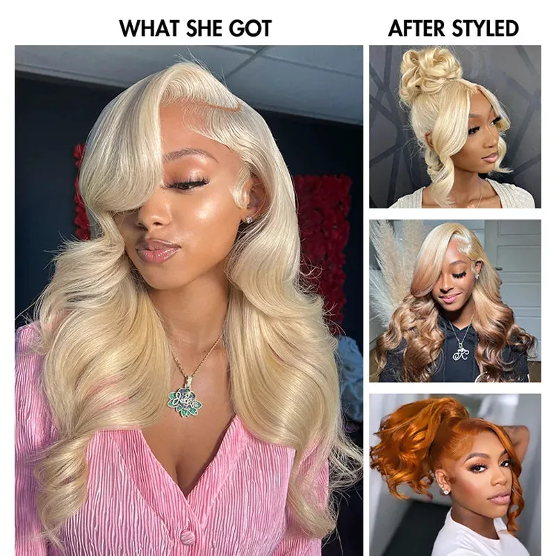 New Year Special | Blonde 3d Body Wave 360 Lace Frontal With Invisi Strap Glueless Wig
