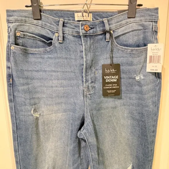 Nicole Miller Vintage Nomad Super High Rise Straight Jeans Size 12 NWT