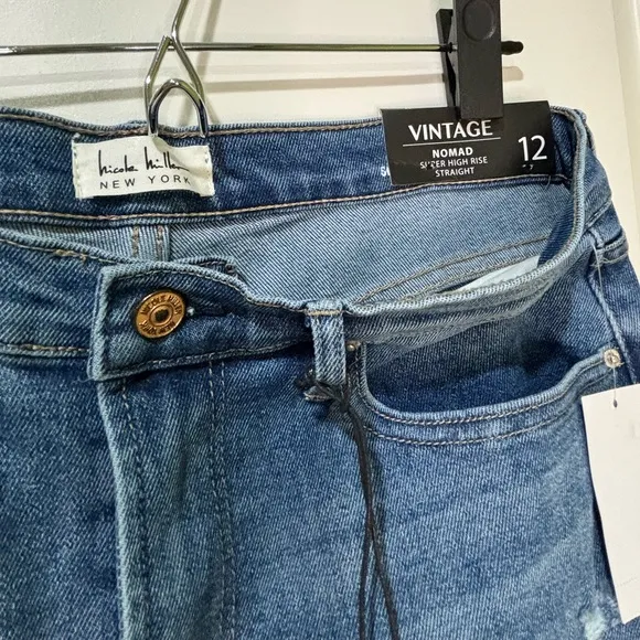 Nicole Miller Vintage Nomad Super High Rise Straight Jeans Size 12 NWT