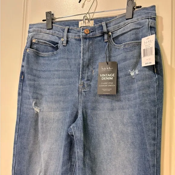 Nicole Miller Vintage Nomad Super High Rise Straight Jeans Size 12 NWT