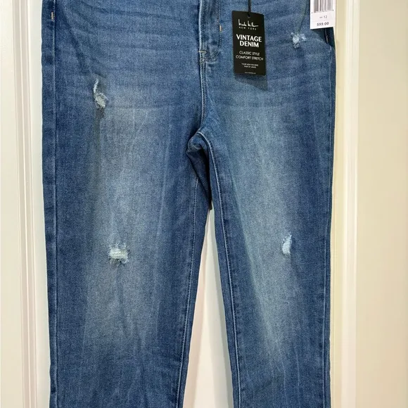 Nicole Miller Vintage Nomad Super High Rise Straight Jeans Size 12 NWT