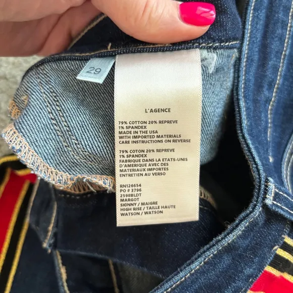 NWOT L'agence Margot Side Stripe Skinny High Rise Ankle Jeans | Size 29