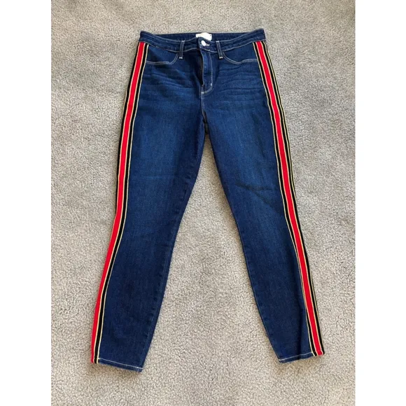 NWOT L'agence Margot Side Stripe Skinny High Rise Ankle Jeans | Size 29