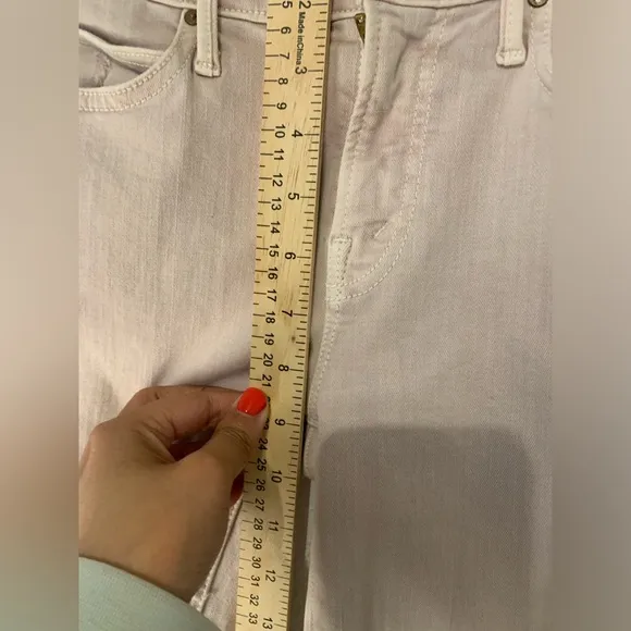 NWOT MOTHER Women Mid-rise Skinny Jeans  Sz 24 Blush The Rascal Ankle Snippet