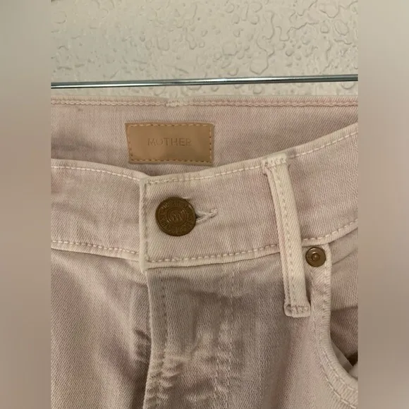 NWOT MOTHER Women Mid-rise Skinny Jeans  Sz 24 Blush The Rascal Ankle Snippet