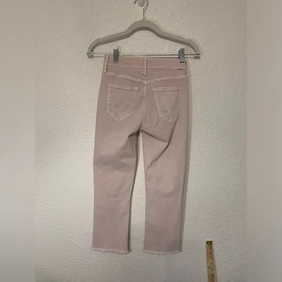 NWOT MOTHER Women Mid-rise Skinny Jeans  Sz 24 Blush The Rascal Ankle Snippet