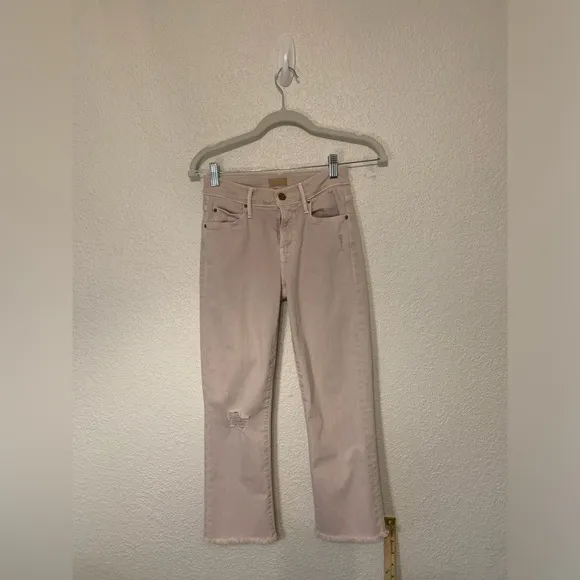 NWOT MOTHER Women Mid-rise Skinny Jeans  Sz 24 Blush The Rascal Ankle Snippet