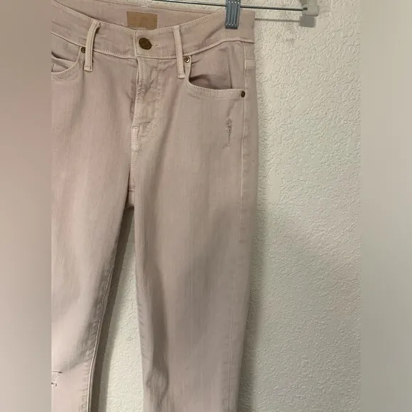 NWOT MOTHER Women Mid-rise Skinny Jeans  Sz 24 Blush The Rascal Ankle Snippet