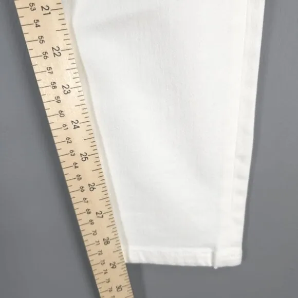 NWT CABI JEANS Zip Skinny White Jeans Style 5306 Size 6