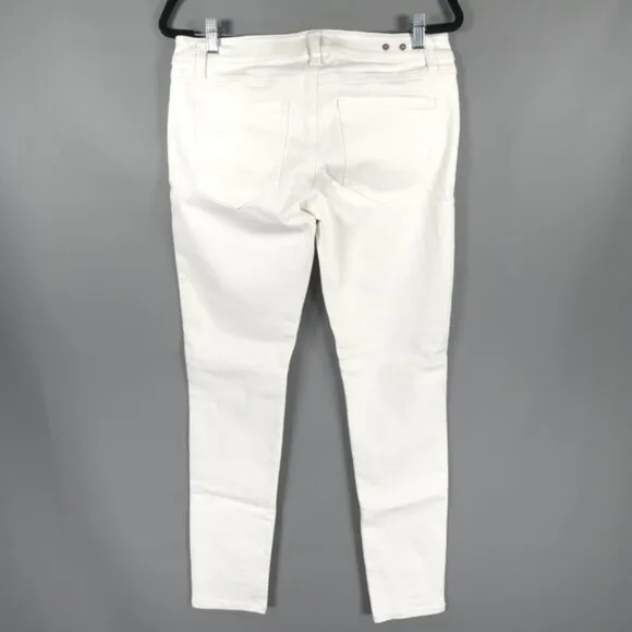 NWT CABI JEANS Zip Skinny White Jeans Style 5306 Size 6