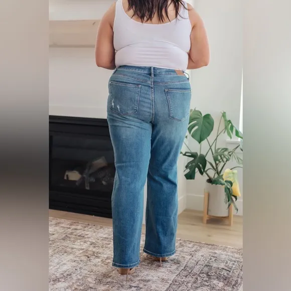NWT Judy Blue High Rise Tummy Control 90's Straight Jeans size 15