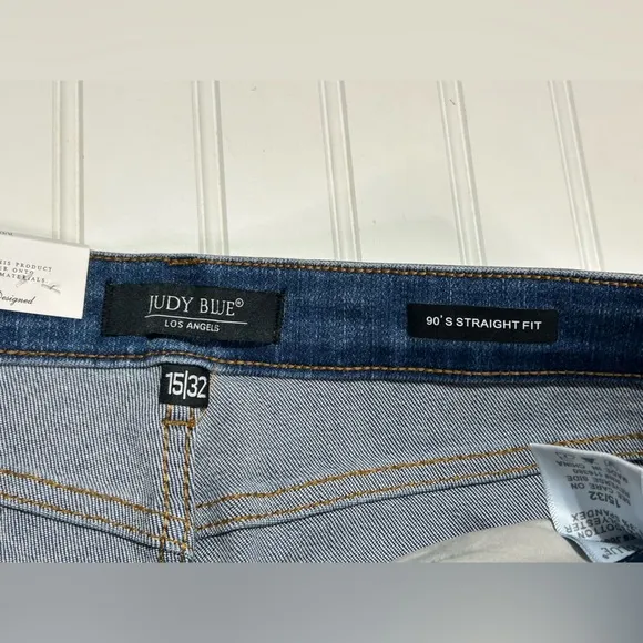 NWT Judy Blue High Rise Tummy Control 90's Straight Jeans size 15