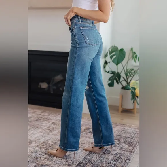 NWT Judy Blue High Rise Tummy Control 90's Straight Jeans size 15