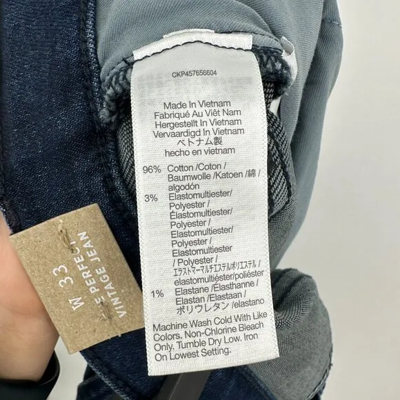 NWT Madewell The Perfect Vintage Tapered Jean Bensley Dark Wash Size 33