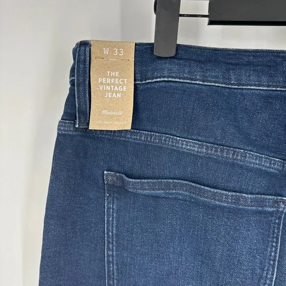 NWT Madewell The Perfect Vintage Tapered Jean Bensley Dark Wash Size 33