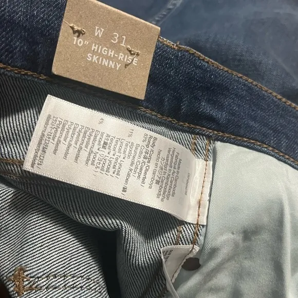 NWT Madewell Women's 10'' High Rise Skinny Jeans, Wendover, Blue, 31