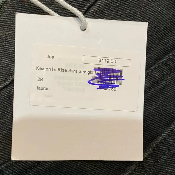 NWT! Pistola Womens Keaton High RiseSlim Denim Straight Leg Jeans Taurus, Sz 28