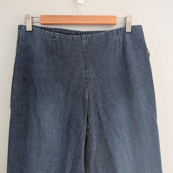 NWT Vintage Y2K Cropped Jeans Beaded Pocketless Medium Wash Denim Size 8