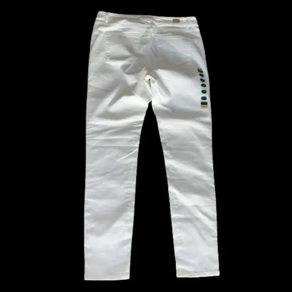 NWT Womens Size 12 12x31 LL Bean White Mid-Rise Signature Premium Skinny Jeans