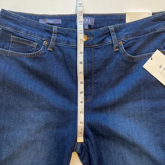 NYDJ SZ 12 Skinny Denim Blue Jeans Medium Wash New D30