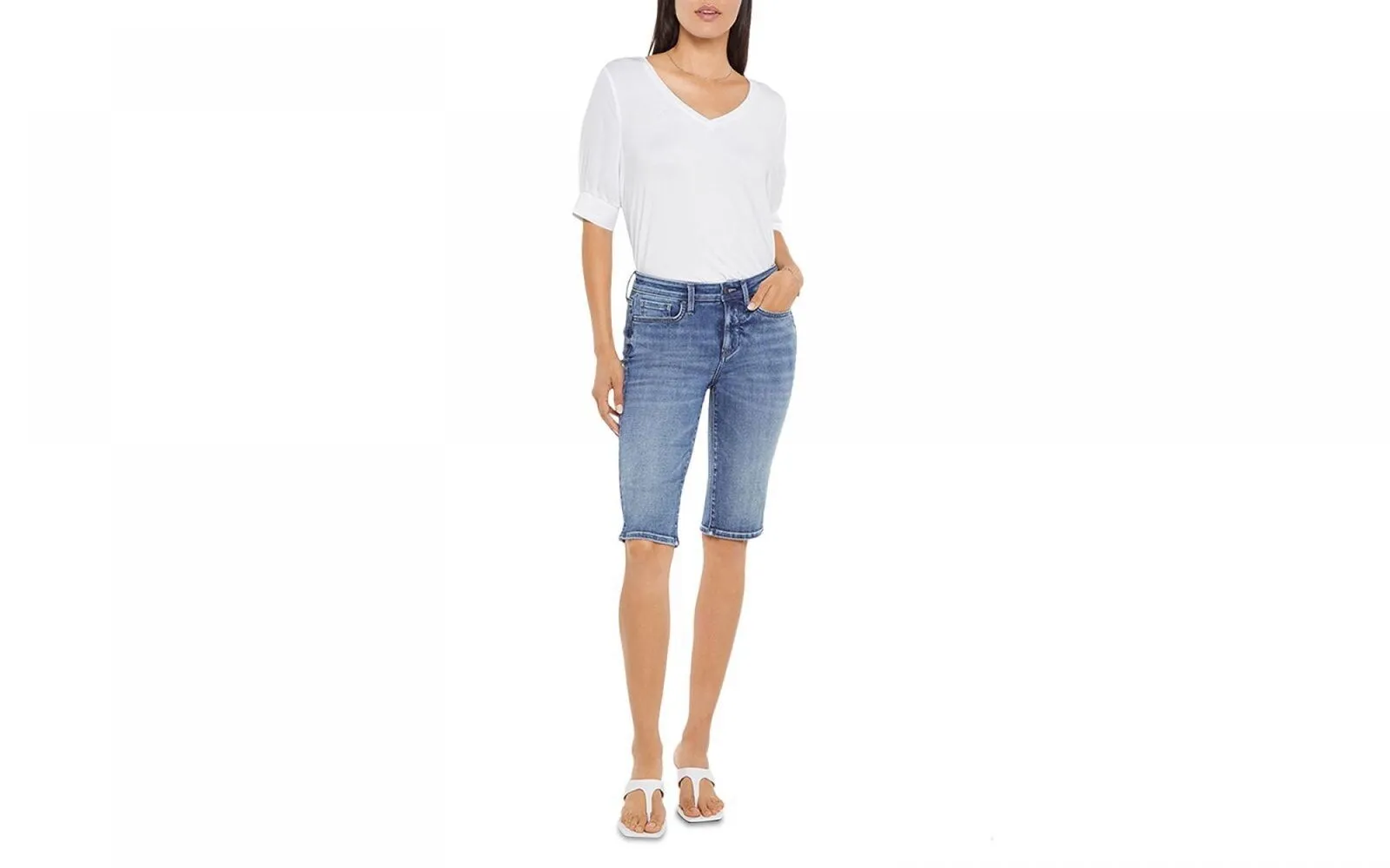 NYDJ Womens High Rise Knee-Length Denim Shorts MATKCP8200