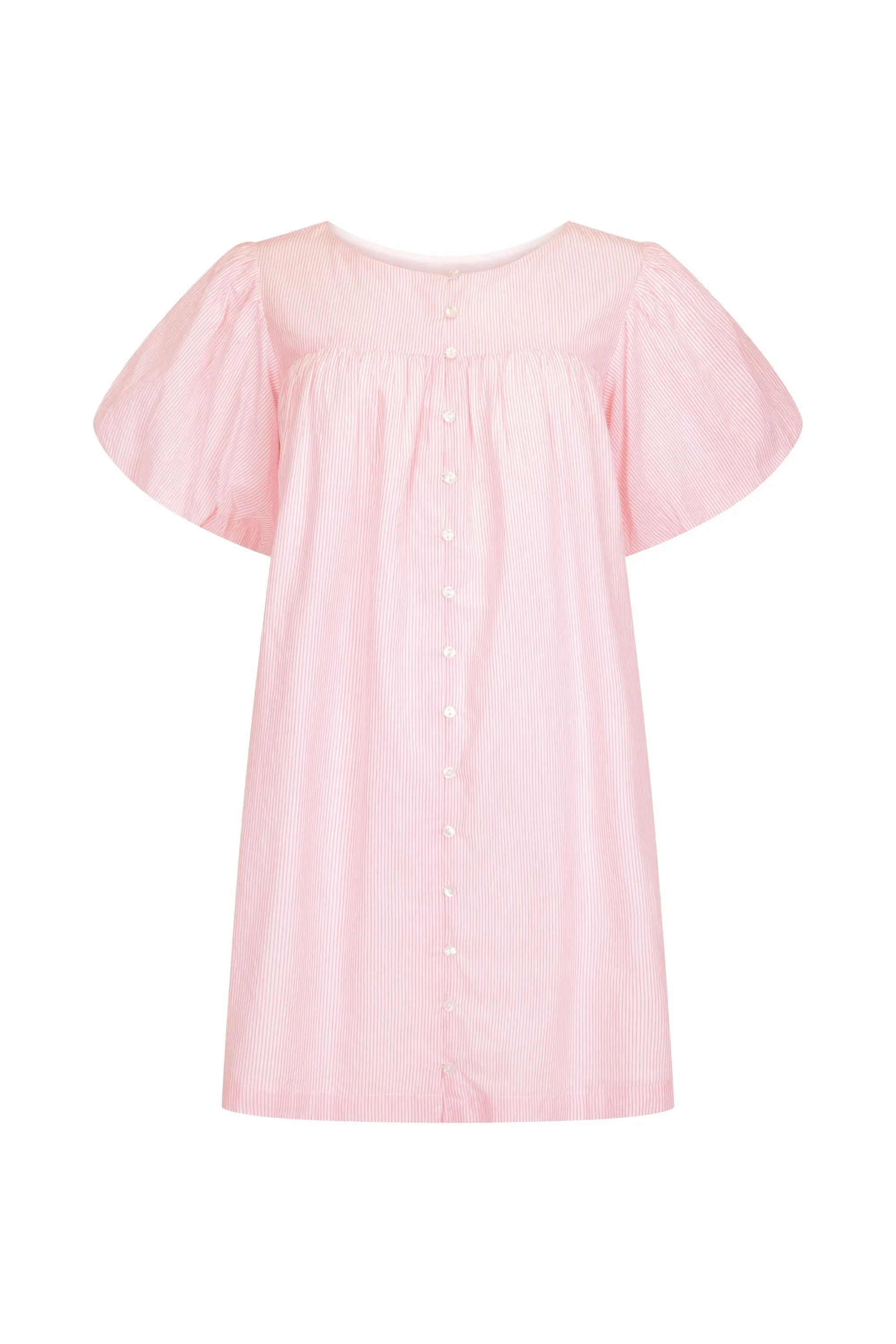 Oak Meadow - Andi Puff Mini Dress in Rosewater Stripe