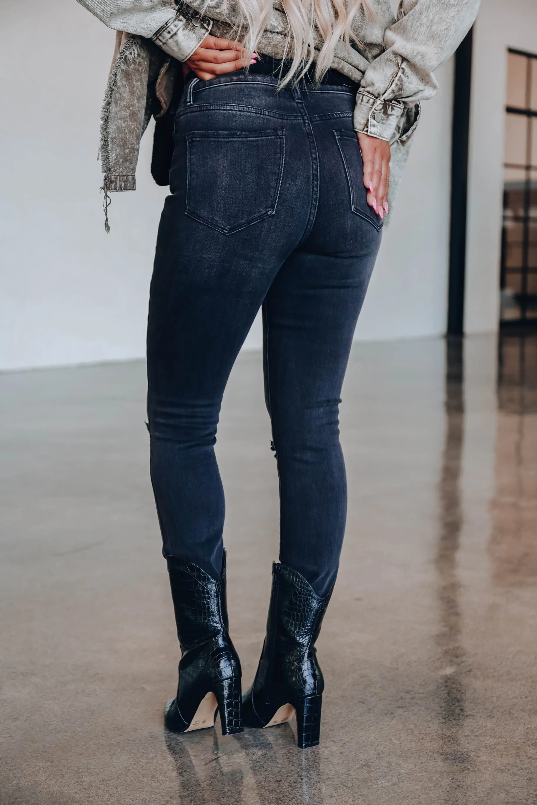 Obsidian Distressed Skinny Jeans