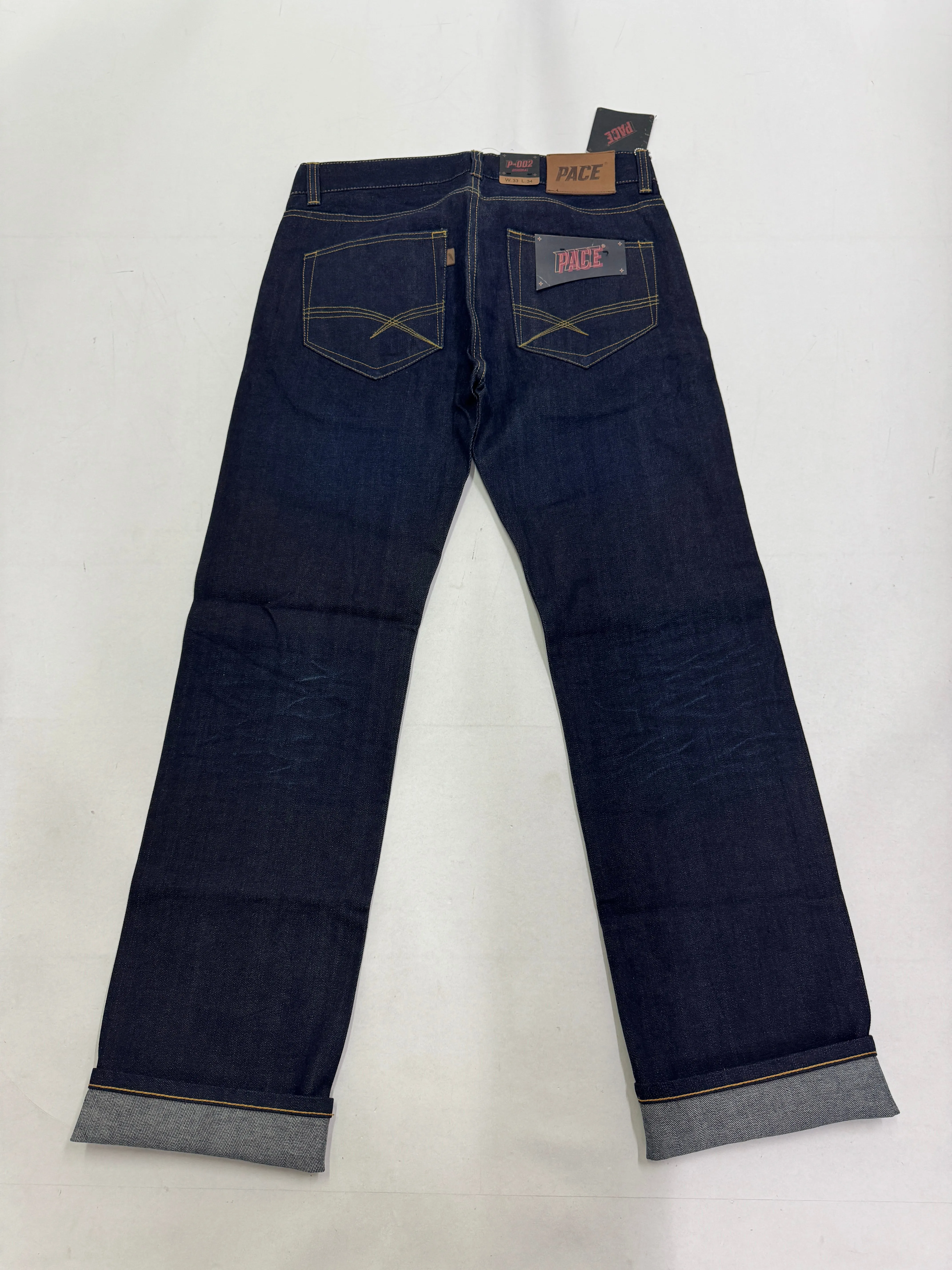 Pace Limited Edition W33 L34 cimosa jeans nuovo Deadstock red line selvedge