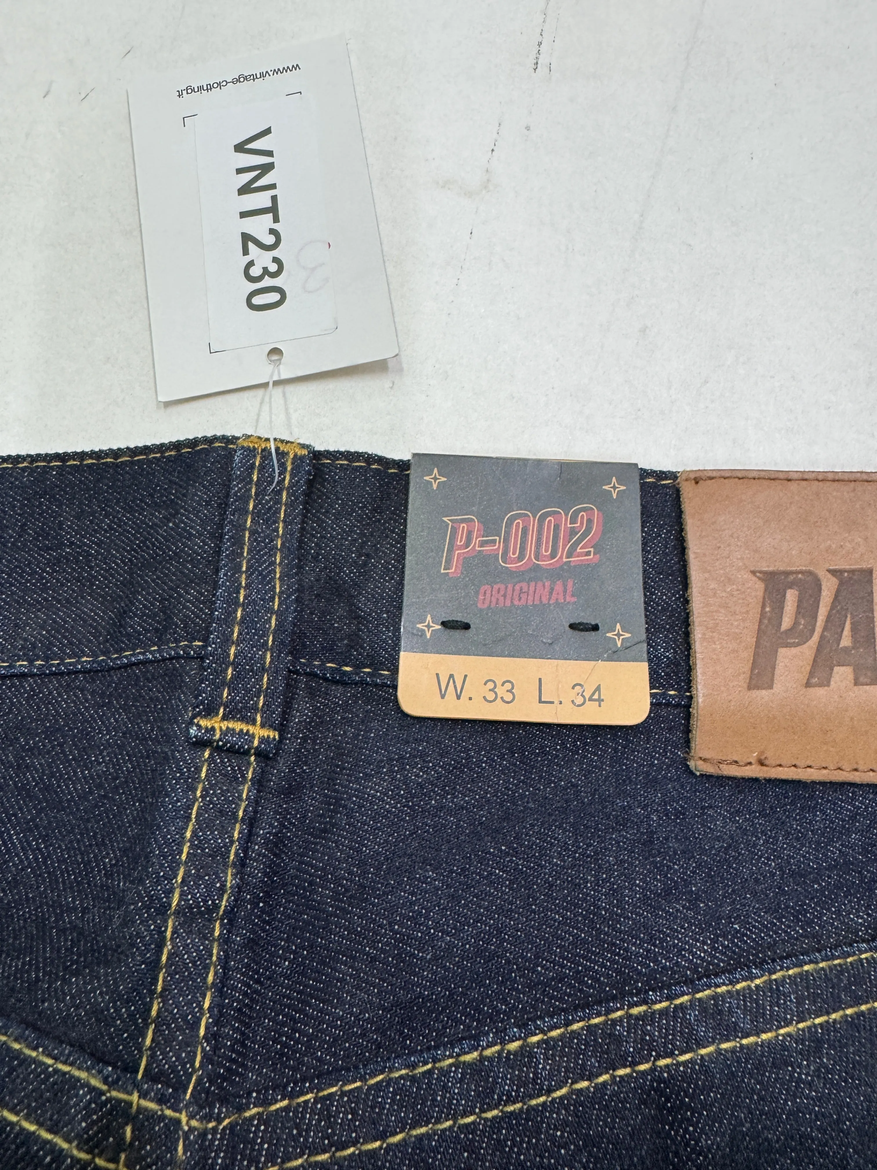 Pace Limited Edition W33 L34 cimosa jeans nuovo Deadstock red line selvedge