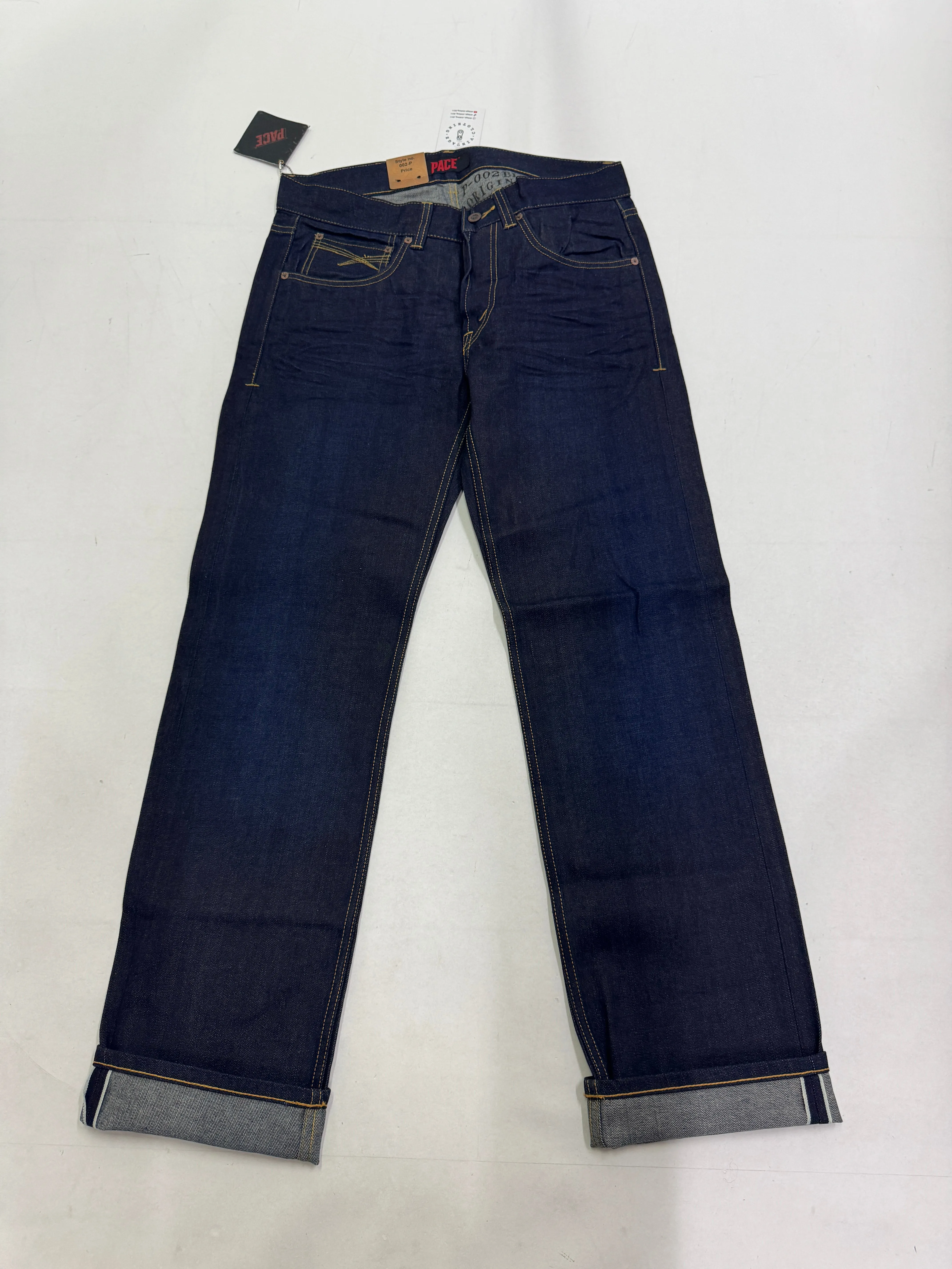 Pace Limited Edition W33 L34 cimosa jeans nuovo Deadstock red line selvedge