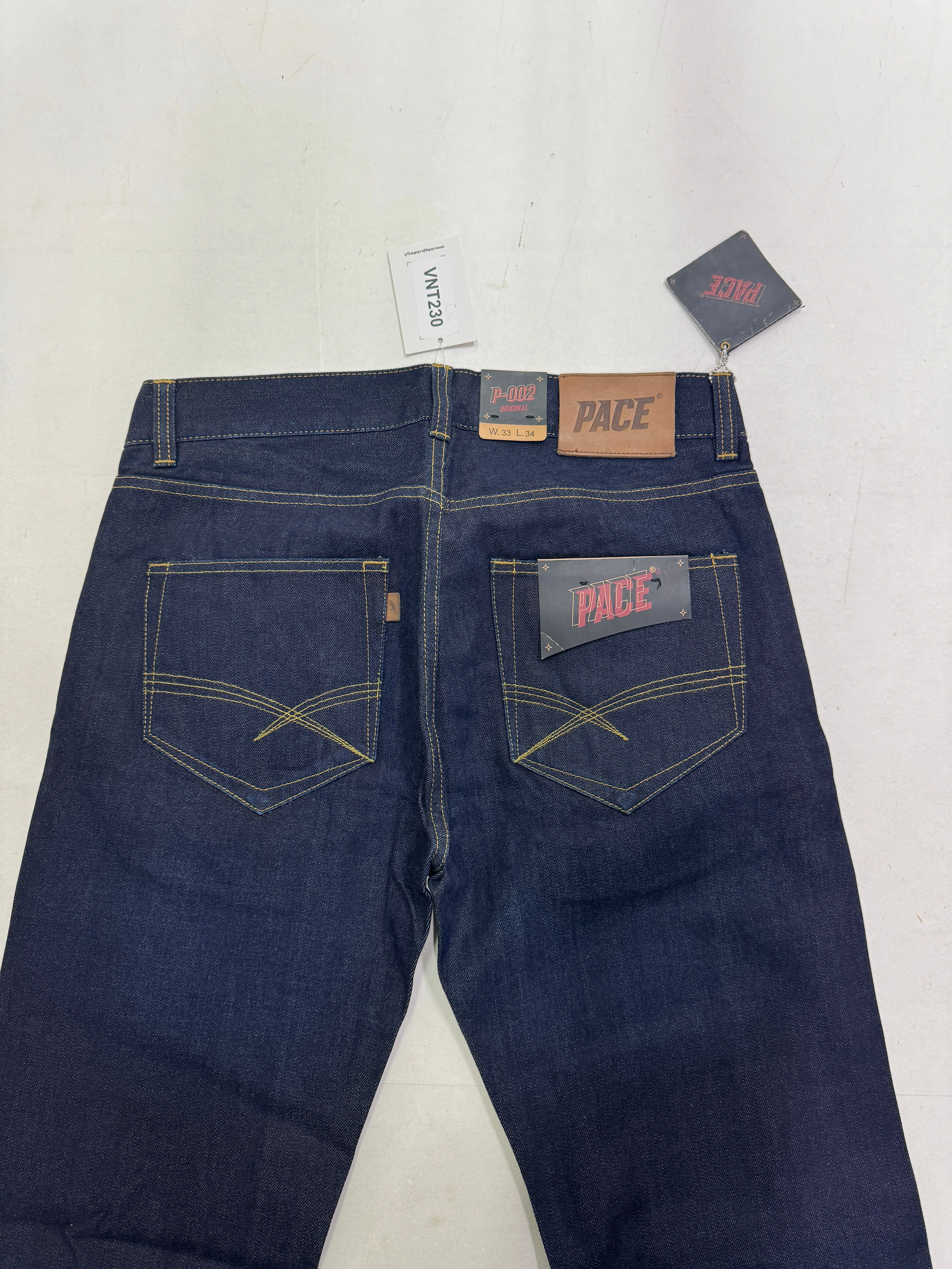 Pace Limited Edition W33 L34 cimosa jeans nuovo Deadstock red line selvedge