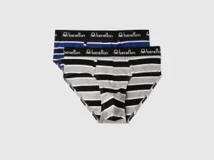 Pack of 2 Striped Low Rise Briefs