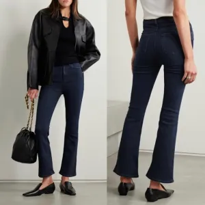 PAIGE Claudine Fidelity Indigo Mid Rise Ankle Cropped Flare Jeans 26
