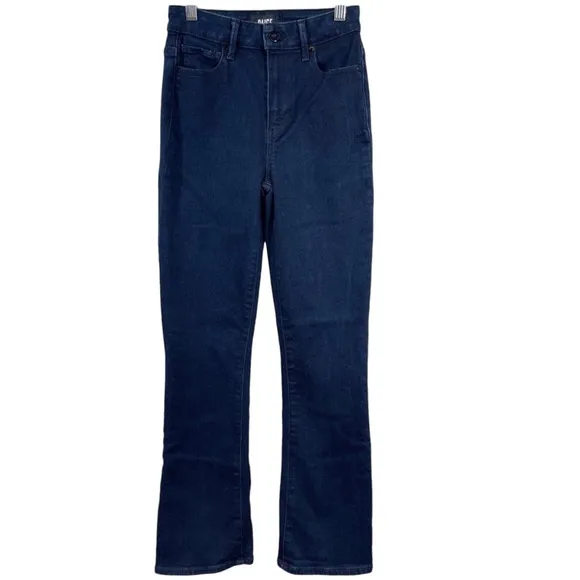 PAIGE Claudine Fidelity Indigo Mid Rise Ankle Cropped Flare Jeans 26