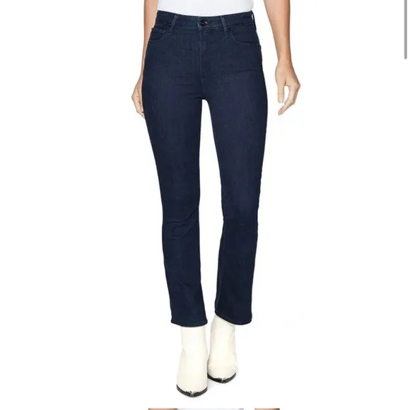 PAIGE Claudine Fidelity Indigo Mid Rise Ankle Cropped Flare Jeans 26