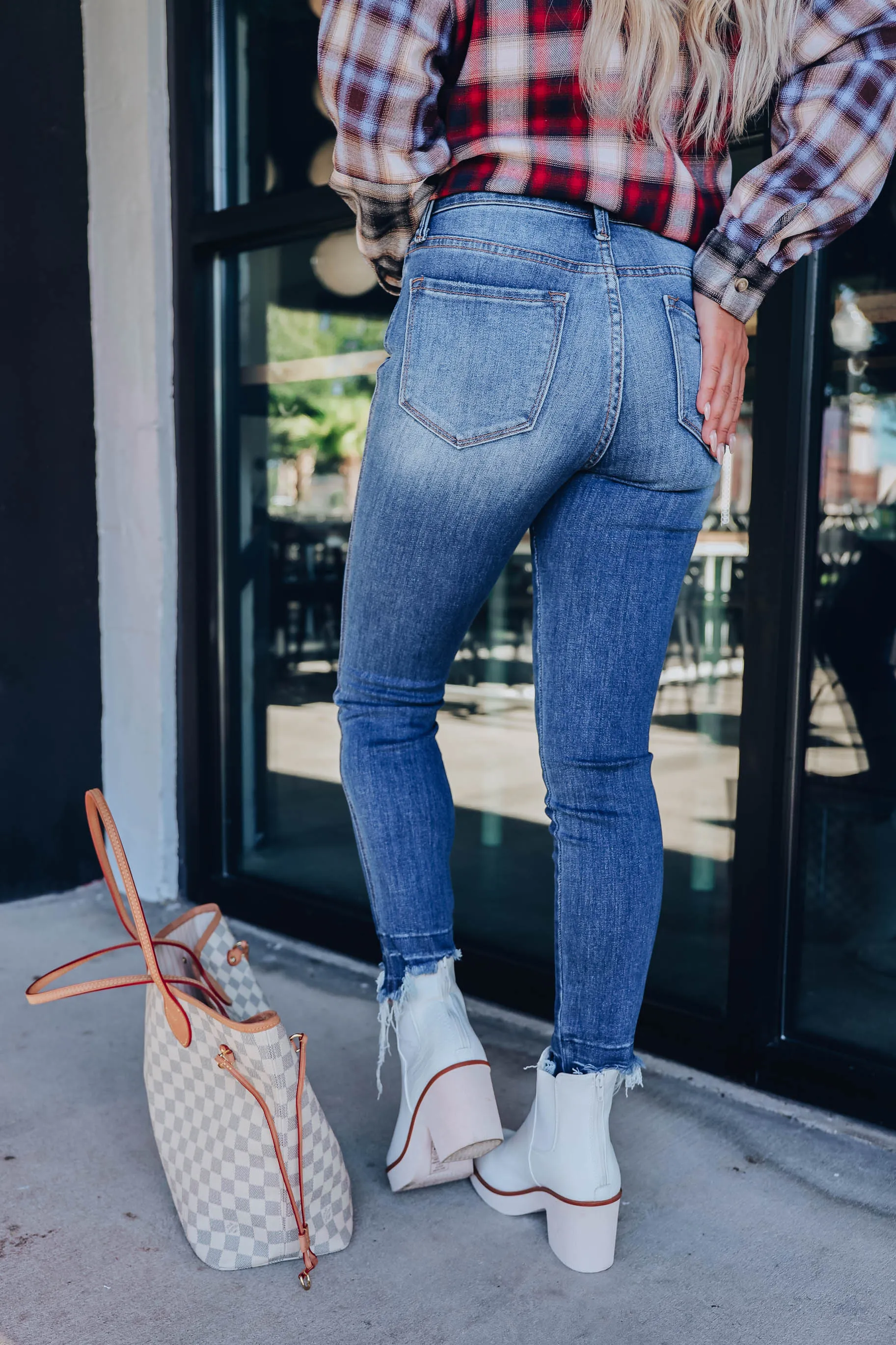 Paige Frayed Hem Skinny Jeans