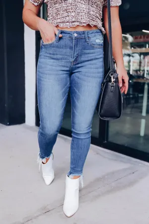 Paige Frayed Hem Skinny Jeans