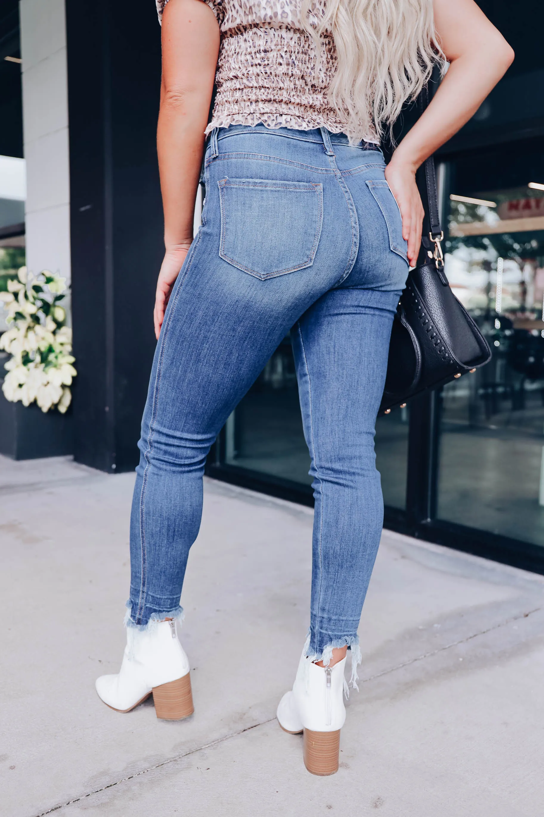 Paige Frayed Hem Skinny Jeans