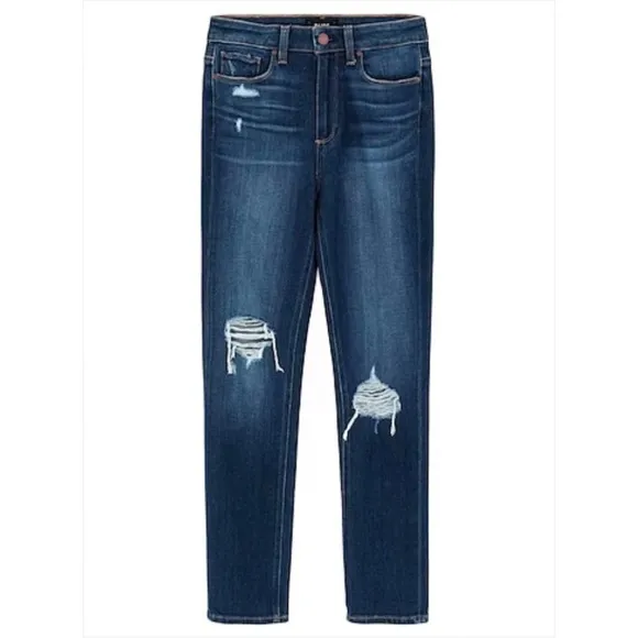 Paige Hoxton Ankle Peg Low Rise Jeans Lexington Destructed