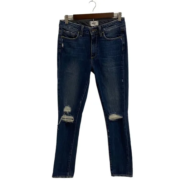 Paige Hoxton Ankle Peg Low Rise Jeans Lexington Destructed
