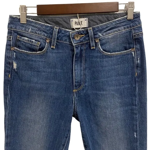 Paige Hoxton Ankle Peg Low Rise Jeans Lexington Destructed