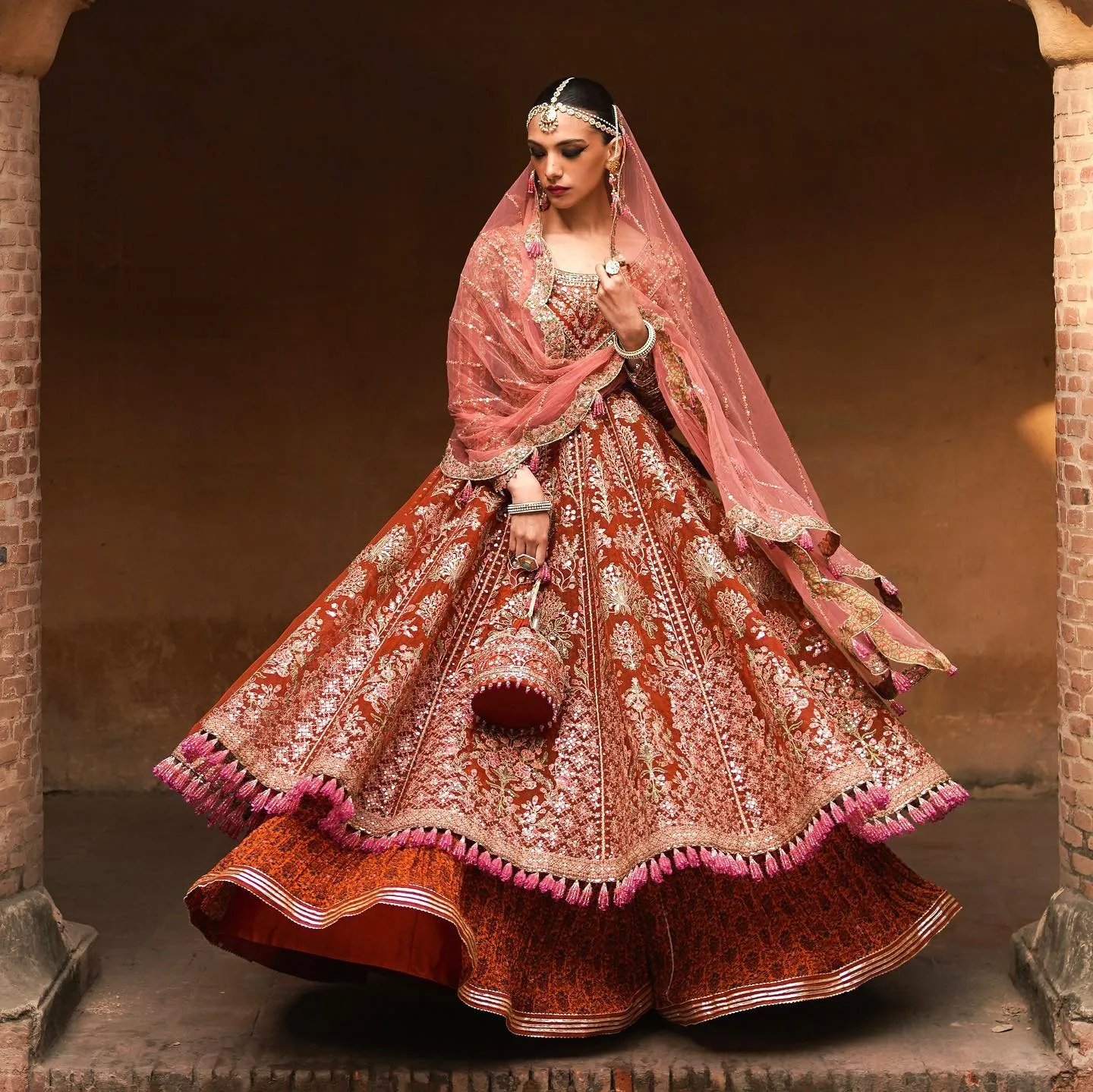 Pakistani Bridal Pishwas Frock and Royal Sharara Dress