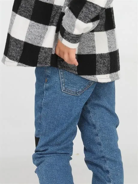 pantalon en denim pour fille chat noir