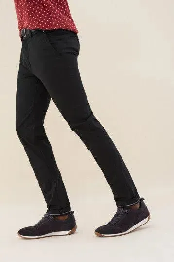 PANTALONES ANDY SLIM CHINOS CON CINTURÓN DE REGALO NEGROS