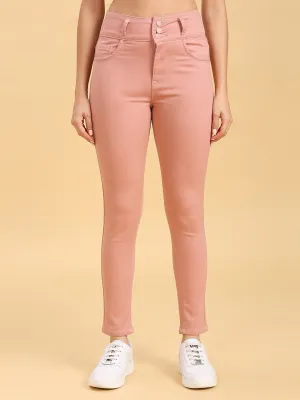 Peach Skinny Fit Jeans With Insert Pockets