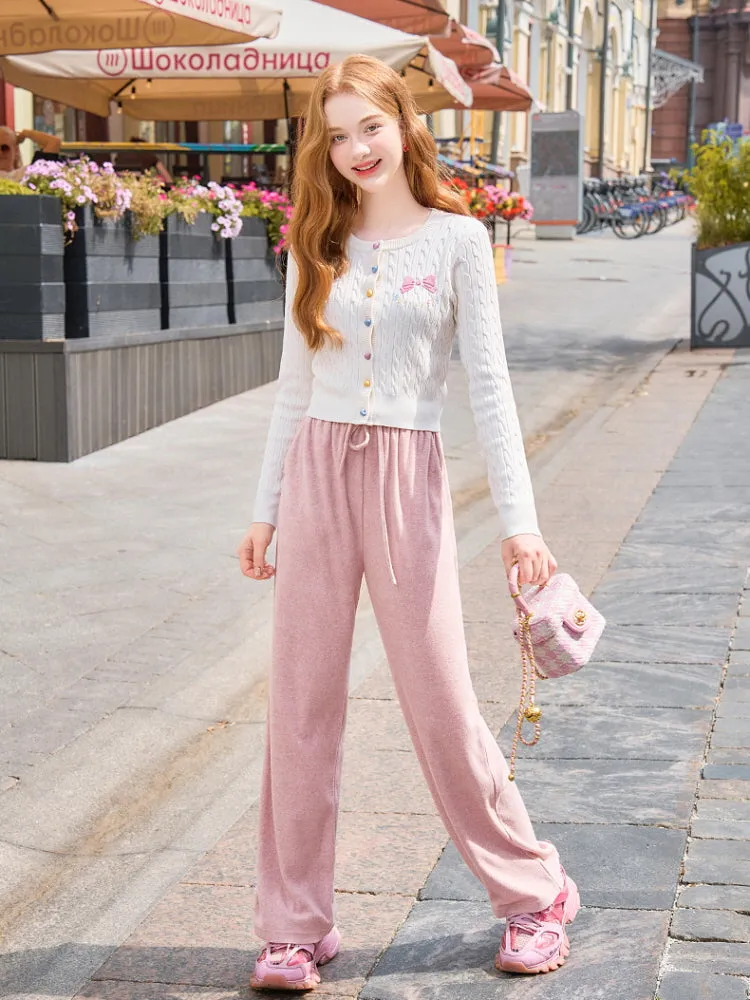 Pink Terry Wide Pants
